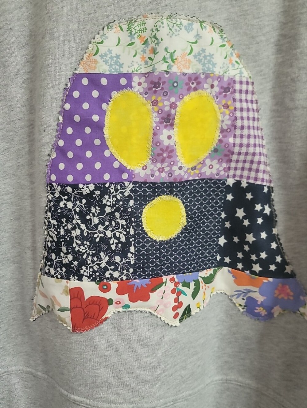 Gray Patchwork Ghost Sweatshirt - Picture 3 of 6
